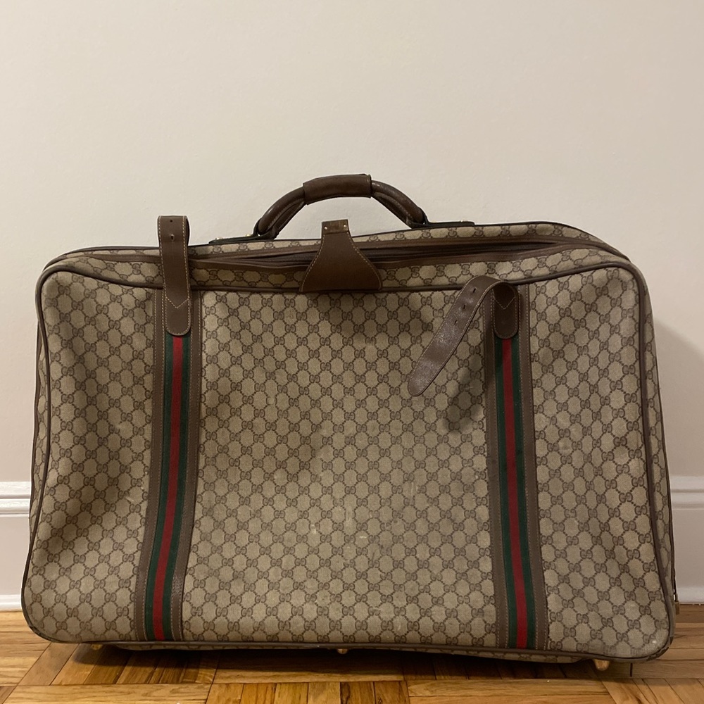 Gucci Vintage GG Plus Web Suitcase